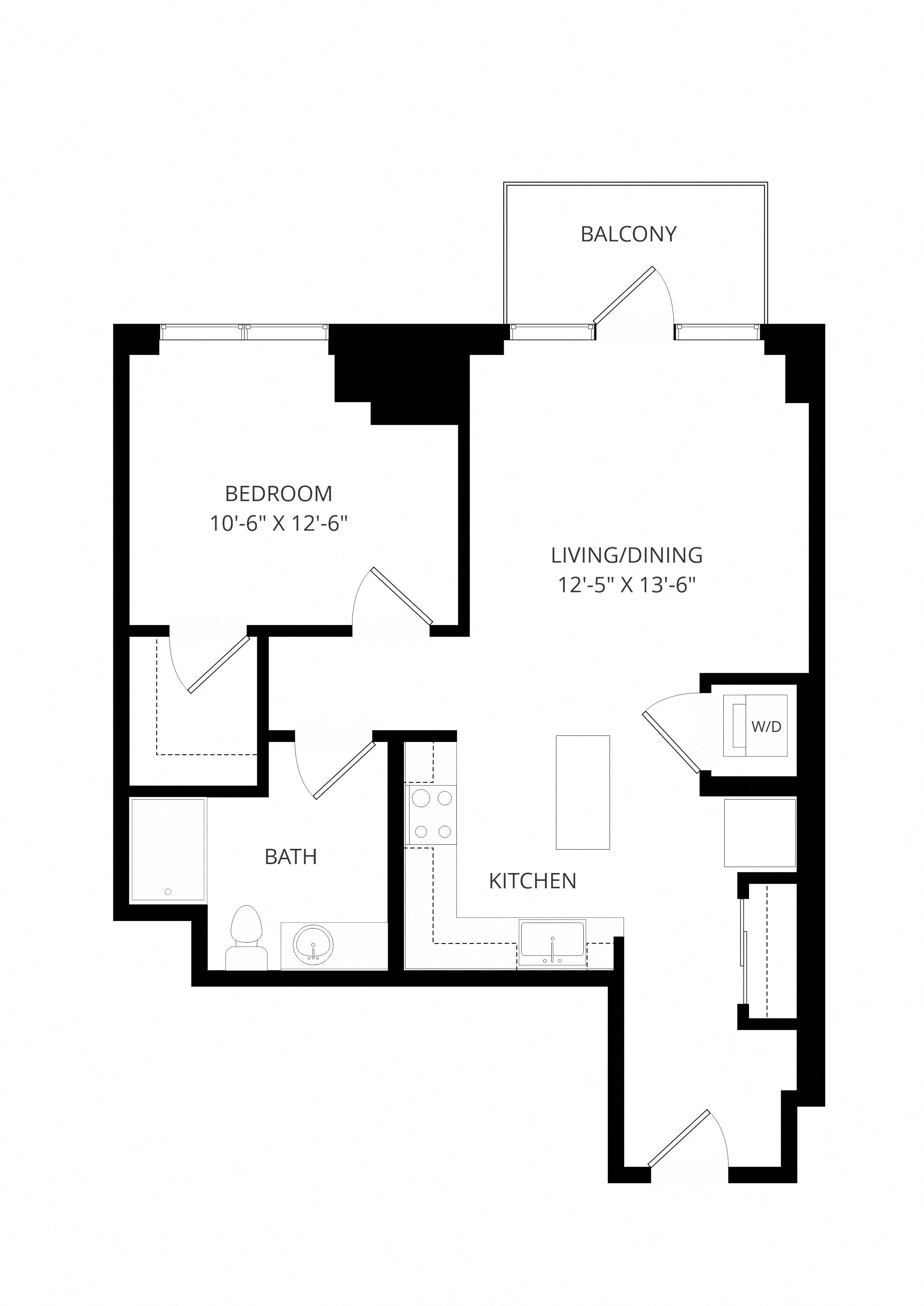 1X1 B7 floor plan